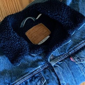 Levi’s Navy Sherpa Trucker Jacket (Men’s)